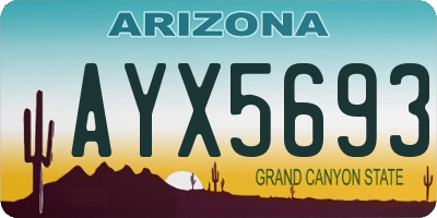 AZ license plate AYX5693