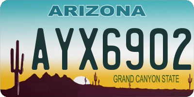 AZ license plate AYX6902