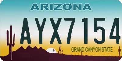 AZ license plate AYX7154