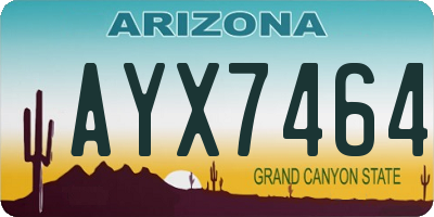 AZ license plate AYX7464