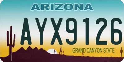 AZ license plate AYX9126