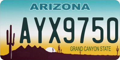AZ license plate AYX9750