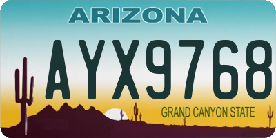 AZ license plate AYX9768