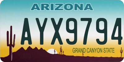 AZ license plate AYX9794