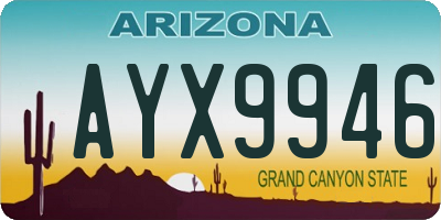 AZ license plate AYX9946