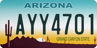 AZ license plate AYY4701