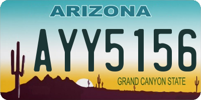 AZ license plate AYY5156