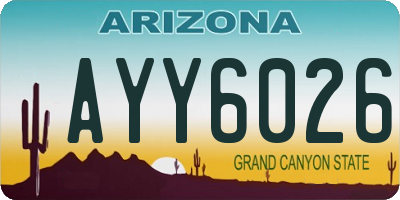 AZ license plate AYY6026