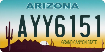 AZ license plate AYY6151