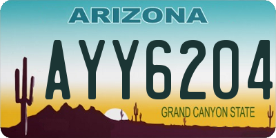 AZ license plate AYY6204