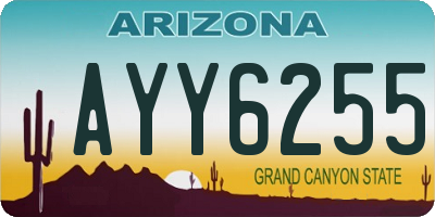 AZ license plate AYY6255