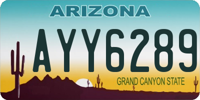 AZ license plate AYY6289