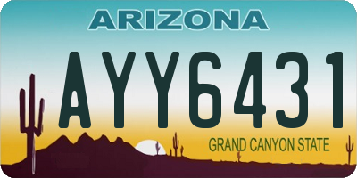 AZ license plate AYY6431