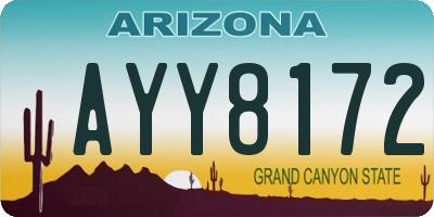 AZ license plate AYY8172