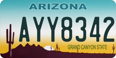 AZ license plate AYY8342