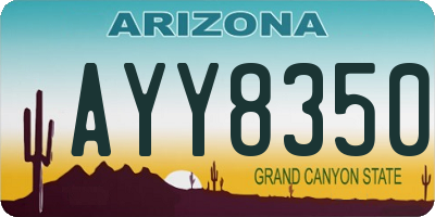 AZ license plate AYY8350
