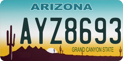 AZ license plate AYZ8693