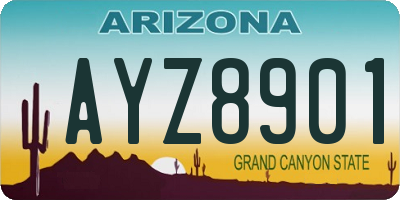 AZ license plate AYZ8901