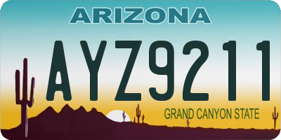 AZ license plate AYZ9211