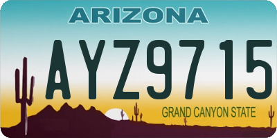 AZ license plate AYZ9715