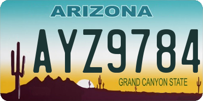 AZ license plate AYZ9784