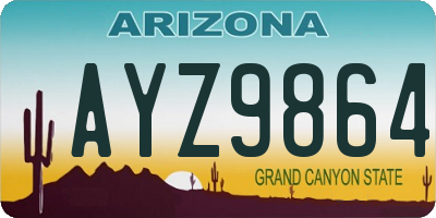 AZ license plate AYZ9864