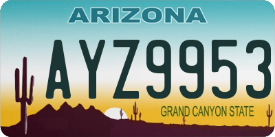 AZ license plate AYZ9953