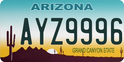 AZ license plate AYZ9996