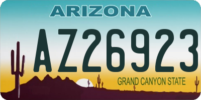 AZ license plate AZ26923