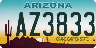 AZ license plate AZ3833