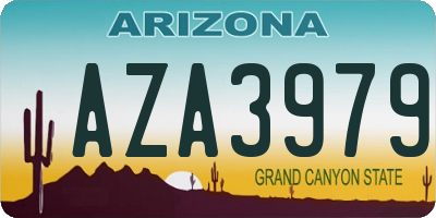 AZ license plate AZA3979