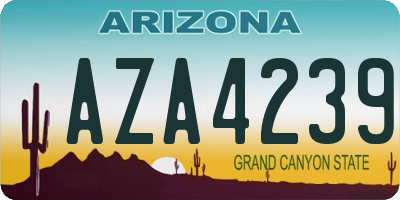 AZ license plate AZA4239