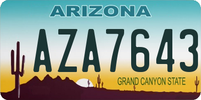 AZ license plate AZA7643