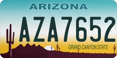 AZ license plate AZA7652