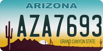 AZ license plate AZA7693
