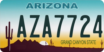 AZ license plate AZA7724
