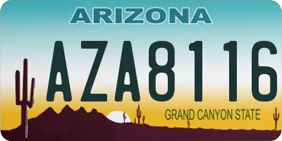 AZ license plate AZA8116