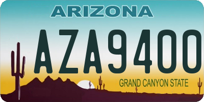 AZ license plate AZA9400