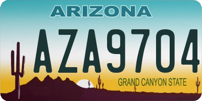 AZ license plate AZA9704