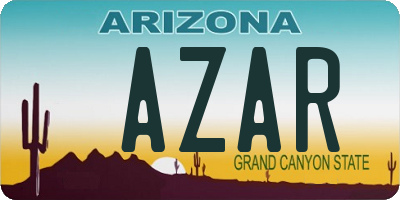 AZ license plate AZAR