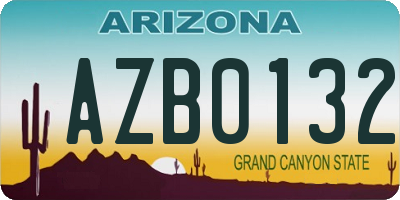 AZ license plate AZB0132