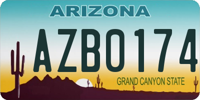 AZ license plate AZB0174