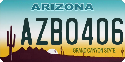 AZ license plate AZB0406
