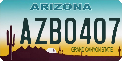 AZ license plate AZB0407