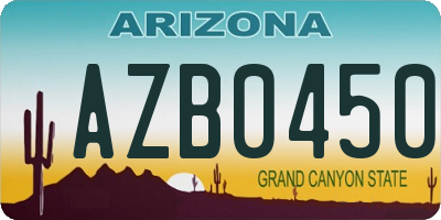 AZ license plate AZB0450