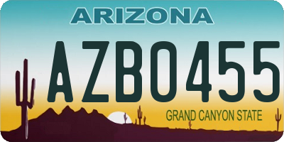 AZ license plate AZB0455