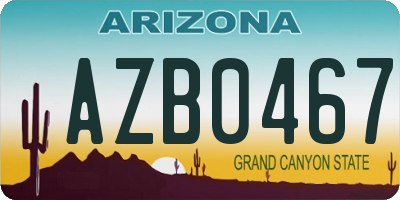 AZ license plate AZB0467