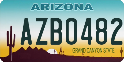 AZ license plate AZB0482