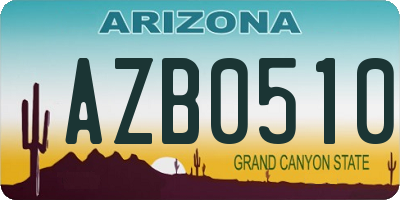 AZ license plate AZB0510
