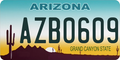 AZ license plate AZB0609